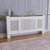 White Radiator Cover MDF Small Large Modern Wood Slat Grill Cabinet Furniture