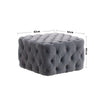 Square Grey Extra Chesterfield Ottoman Coffee Table Pouffe Seat Footstool Velvet