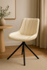 2 x Swivel Dining Chairs Matt PU Leather Padded Seat Dining Room Chair Modern