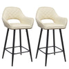 2PCS Barstools Padded Upholstered Dining Chair Breakfast Bar Seating for Cafe
