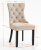 Plush Velvet Dining Chairs with Knocker 1 2 4 6 Black Grey Beige Stud Detailing
