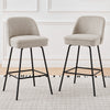 2X Breakfast Bar Stools Thickened Pad Linen Dining Chairs for Counter Kitchen