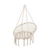 Boho Hanging Hammock Swing Chair Cotton Rope Swing for Indoor Outdoor Patio