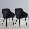 2pcs Dining Chairs Set Faux Leather/Velvet Padded Metal Legs Restaurant Armchair