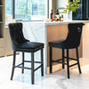 Luxury Grey/BEIGE/BLACK Velvet Bar Stools Kitchen Breakfast Barstools Set of 2 4