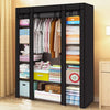 PRACTICAL FABRIC CANVAS WARDROBE HANGING RAIL SHELVING CLOTHES STORAGE CUPBOARD