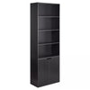 6 Tier Wooden Bookcase Bookshelf with Doors Storage Cabinet Office Shelving Rack