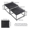 Modern Nested Coffee Table Set of 2 Marble End Table Nesting Sofa Side Tea Table