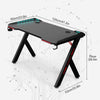 RGB Gaming Desk Ergonomic Workstation with Carbon Fiber Top, Cup Holder & Hook
