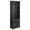 6 Tier Bookcase With 2 Door Cupboard Cabinet Storage Shelving Display Wood Shelf