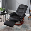 Ergonomic Recliner Sofa Chair PU Leather Armchair Lounger with Footrest, Grey