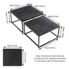 Set of 2 Nesting Tables Coffee Side End Stackable Nightstand Display Storage