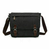 Men School Military Shoulder Bag Messenger bag Vintage Canvas Leather Satchel