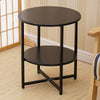 Round Side Table 2-Tier Coffee End Table Nightstand Small Shelf Rack Living Room
