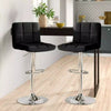2x Chrome & Height Adjust Swivel Faux Leather Kitchen Breakfast Bar Stool