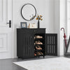 Shoe Cabinet Wooden Shoe Storage Cabinet Organizer 4-Tier Shoes Rack White
