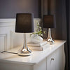 2 x Touch Table Lamps 34cm Dimmer Bedside Lights Living Room Reading Small Lamp