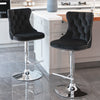 Velvet Swivel Bar Stools Set of 2 Swivel Kitchen Barstools Bar Chairs Grey Black