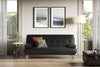 3 Seater Sofa Bed Faux Leather Or Fabric Chrome Metal Legs Sofabed Clic Clac