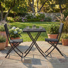 3 Piece Rattan Bistro Dining Set Outdoor Garden Balcony Folding Table Chair