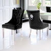 Set of 2/4/6/8 Dining Chairs, Plush Velvet Tufted Bentley Chairs and Studded