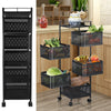 Kitchen Rotating Trolley Shelf Vegetable Fruit Basket Storage Rack Square Holder
