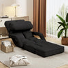 Floor Folding Chair 14 Positions Adjustable Floor Lazy Chair with Armrest Single