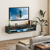 Floating TV Unit Stand, Wall Mount TV Cabinet with Storage LED Lights