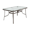 Large 150CM Glass Top Garden Dining Table Parasol Hole Bistro Outdoor Furniture