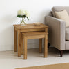 Nest of Tables Set Solid Pine Wood Side End Living Room Sofa Occasional Table