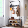 Hall Tree Coat Rack w/Bench,Storage Shelf,8Hooks,Freestanding Entryway Organiser