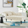 Chaise Lounge Elegant Colourful Velvet Reader's Bedroom Lounge Sofa w/ Wood Legs