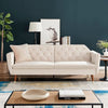 3 Seater Velvet Sofa Bed Click Clack 5 Colour Luxury Button Tufted Sleeper Couch