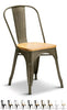 Style Industrial Metal Dining Chairs Vintage Retro Kitchen Cafe Stacking