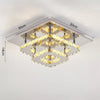 20-100cm Flush Mount Modern Square Ceiling Chandelier Crystal Light Lamp Pendant
