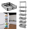 6 Tier Pull Out Soft Closing Larder Kitchen Food Pantry Cupboard Adjustable Unit