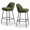2X Breakfast Bar Stools Thickened Pad Linen Dining Chairs for Counter Kitchen