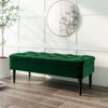 Velvet Upholstered Footstool Seat Bench w/Storage Box Chair Ottoman Pouffe Stool