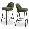 2X Breakfast Bar Stools Thickened Pad Linen Dining Chairs for Counter Kitchen