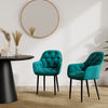SET OF 4 ANIKA MODERN VELVET DINING CHAIR PADDED SEAT METAL LEGS KITCHEN