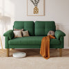 2-Seater Sofa Small Fabric Couch Armrest Side Pocket Modern Living Room