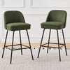 2X Breakfast Bar Stools Thickened Pad Linen Dining Chairs for Counter Kitchen