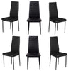 Dining Table Chairs 4/6 Set Black PU Leather Seat Dining Kitchen Room Furniture