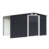 4*8/6*8/8*8/10*8ft Metal Garden Storage Shed Roof Tool Firewood w/Sliding Door