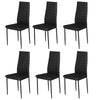 Glass Top Dining Table and Chairs 2 4 6 Set Dining Room PU Black Chair Kitchen