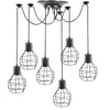 3/5/6 Industrial Metal Cage Spider Lamp Light Fitting Ceiling Chandelier Pendant