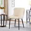 2/4/6 Pcs Dining Chairs Set Velvet Padded Seat Metal Legs Kitchen Armchair Home