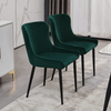 2/4/6 Pcs Dining Chairs Set Velvet Padded Seat Metal Legs Kitchen Armchair Home