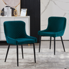 2/4/6 Pcs Dining Chairs Set Velvet Padded Seat Metal Legs Kitchen Armchair Home