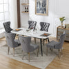 Dining Chairs Set of 2/4/6 Fabric Upholstered Kitchen Chairs w/ Metal Legs Grey